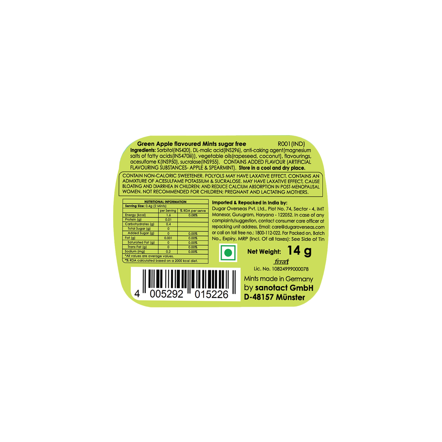 Green Apple Mint 14g