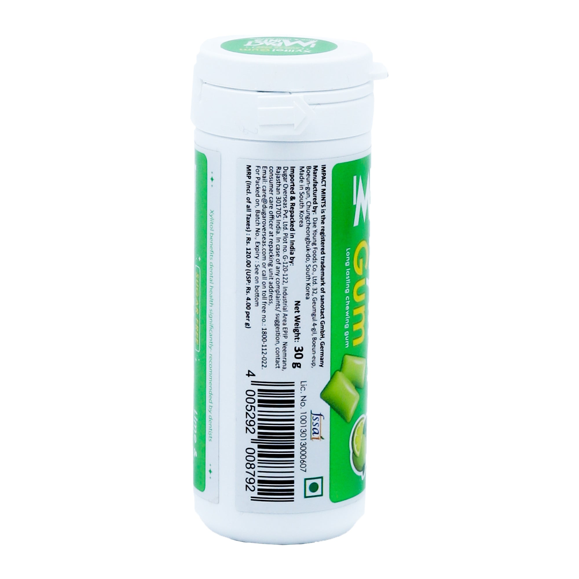 Xylitol Gum Lime & Mint Flavour