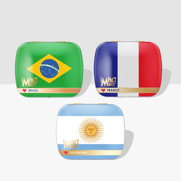 Impact Mints Limited Edition Flag Tins 14g - Pack of 3 (Brazil, Argentina & France)