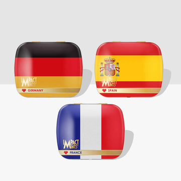 Impact Mints Limited Edition Spearmint Flag Tins 14g - Pack of 3 (Germany, Spain and France)