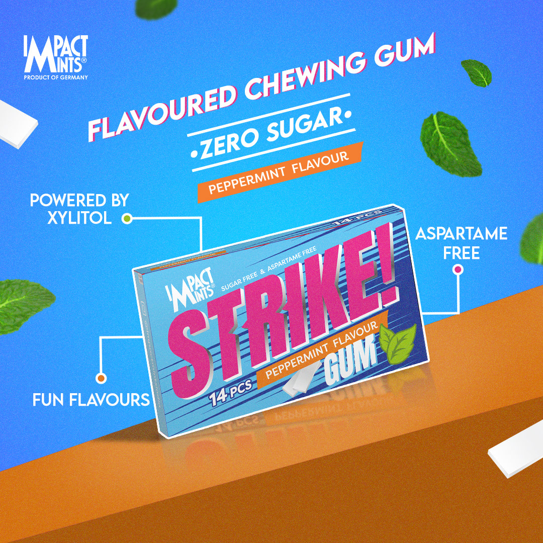 Strike Gum Pack of 2 (Peppermint & Tropical)