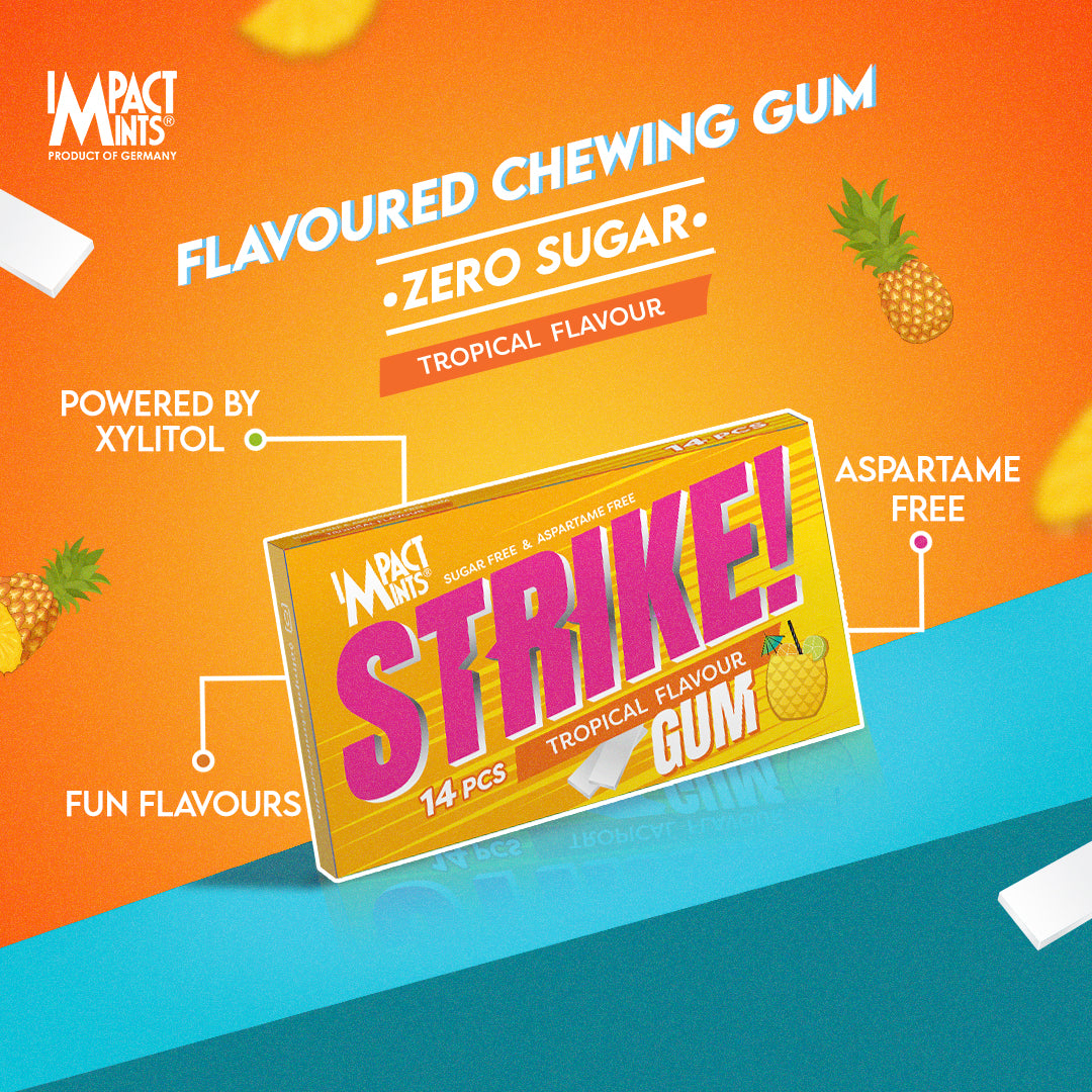 Strike Gum Pack of 2 (Peppermint & Tropical)