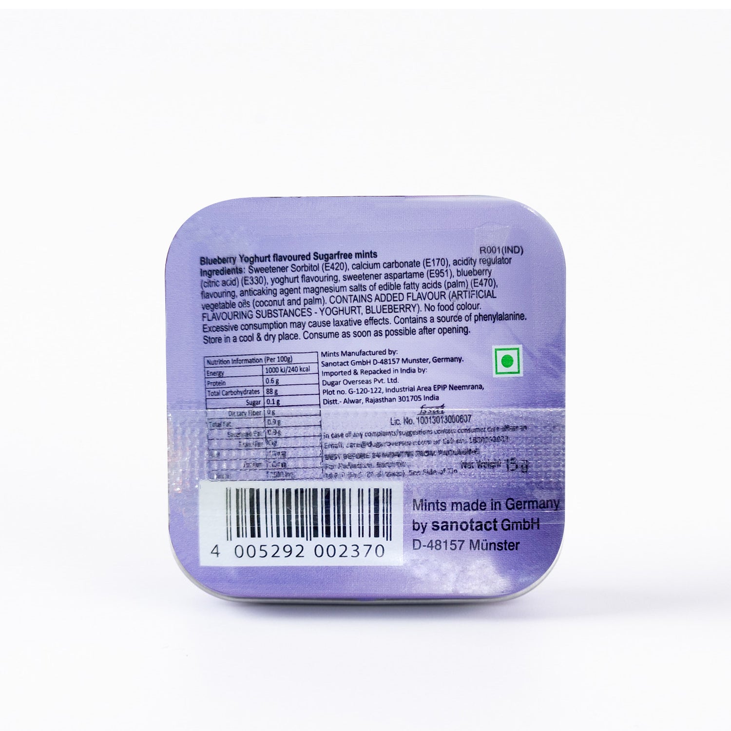 BLUEBERRY YOGHURT MINT 15G